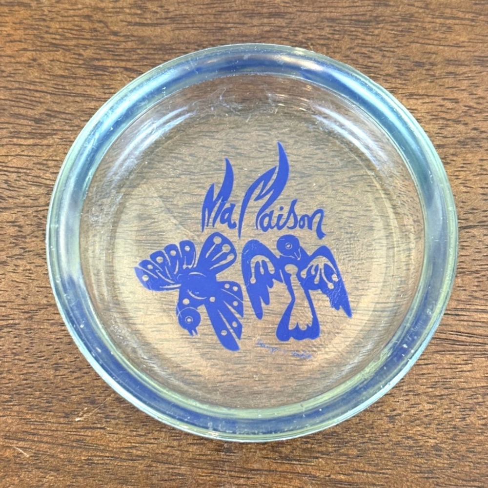 RARE Ma Maison Blue Bird Wolfgang Puck Restaurant Ashtray Trinket Dish 3.5" Wide
